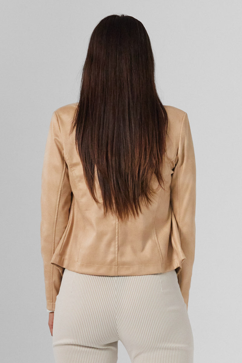 Santana Beige Zip-Up Jacket